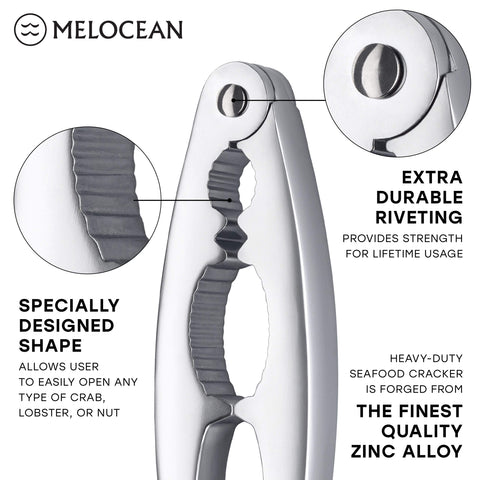 Melocean solid zinc crackers close-up showing durable construction benefit
