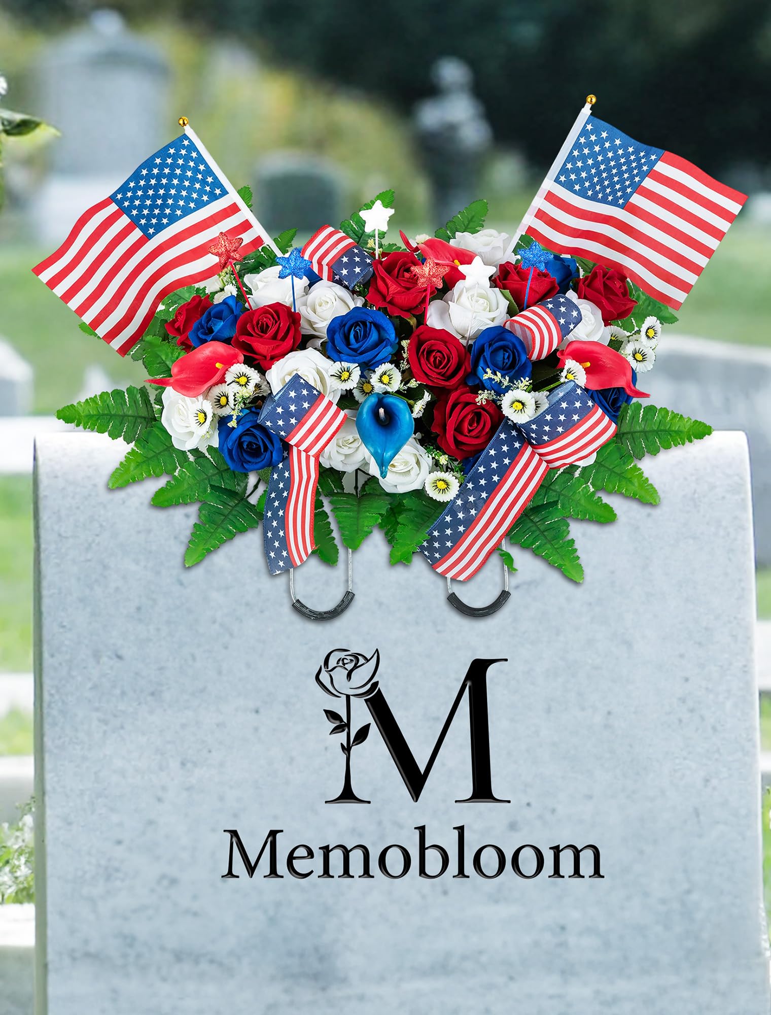 Memobloom folded for transport demonstrating compact storage and easy placement at gravesites