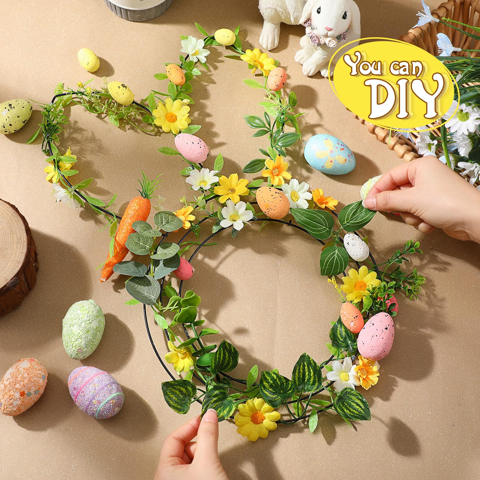 Memorywuu bunny frame decorated with spring flowers showing instant seasonal curb appeal benefit