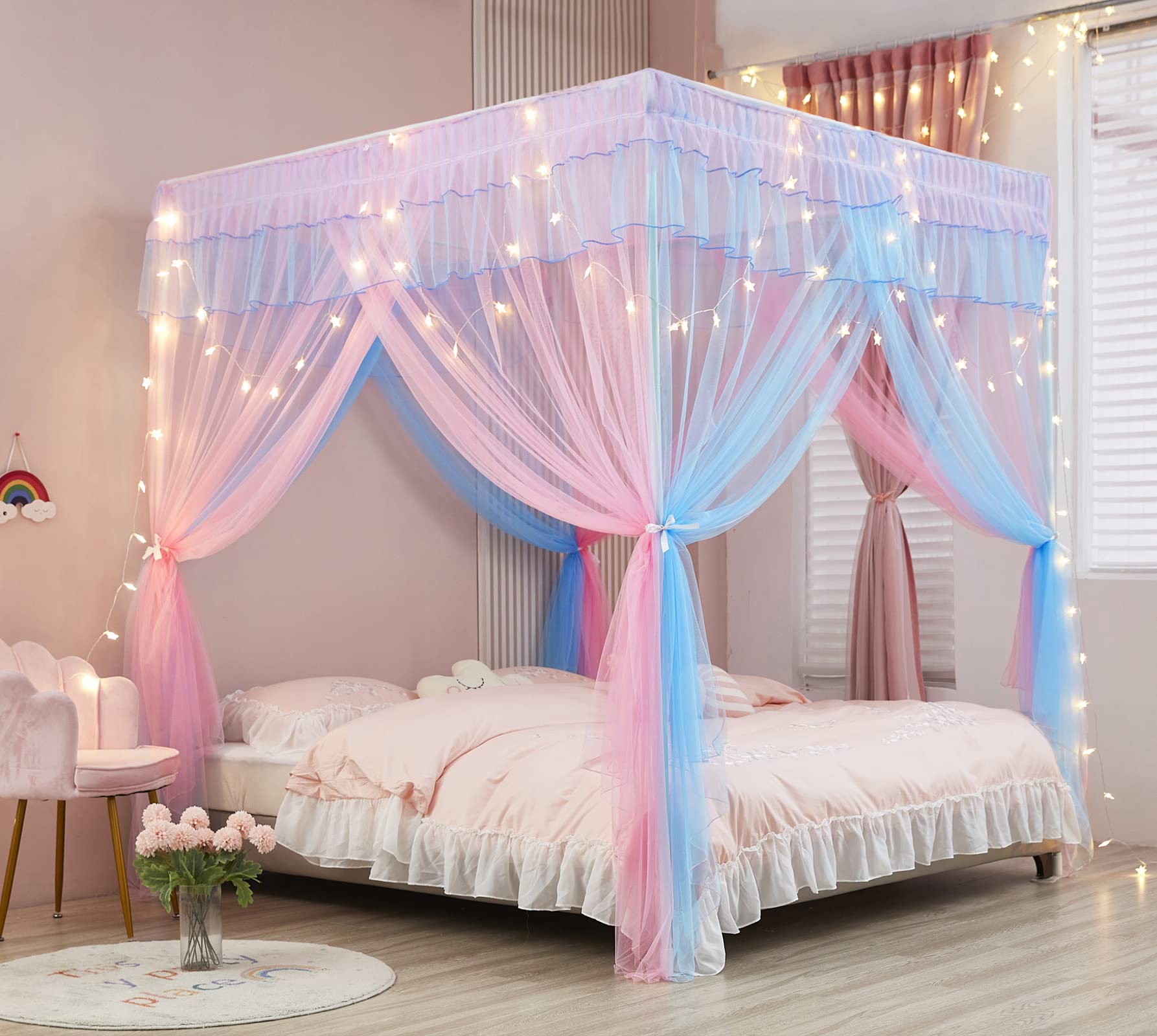 Mengersi canopy installed over a bed demonstrating cozy enclosed feel