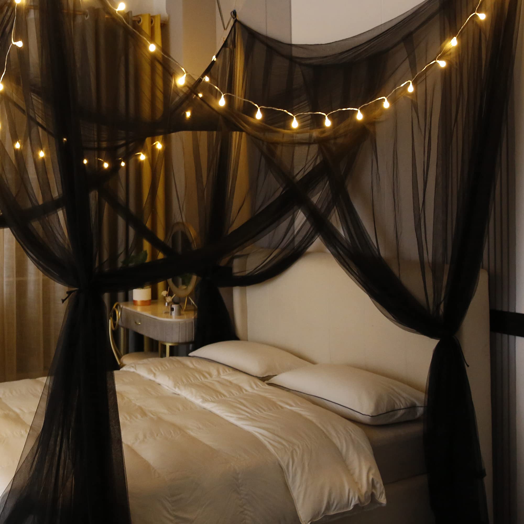 Mengersi LED lights detail with warm glow adding soft ambience and decorative charm