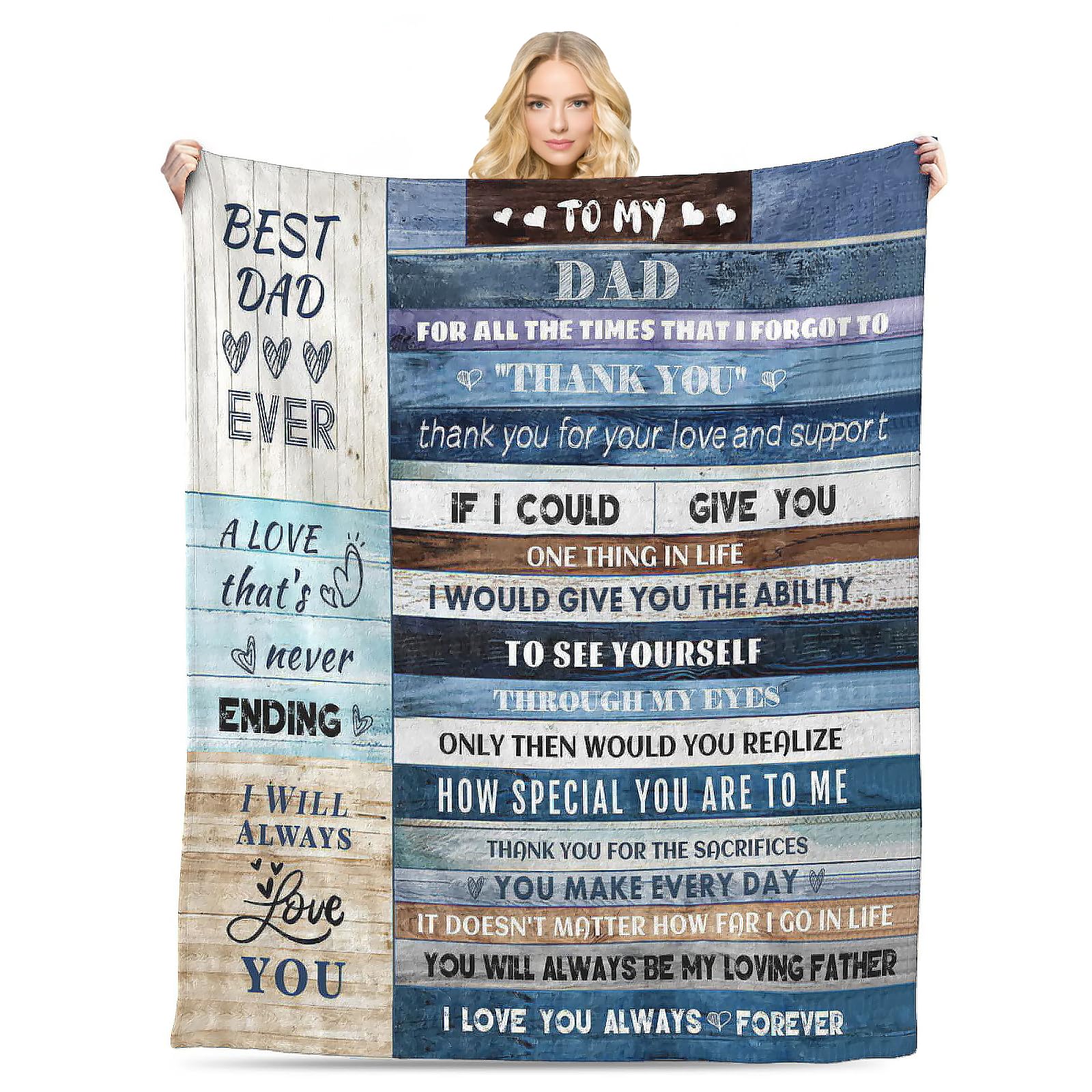 Menghao blanket front with message, warm gift appeal
