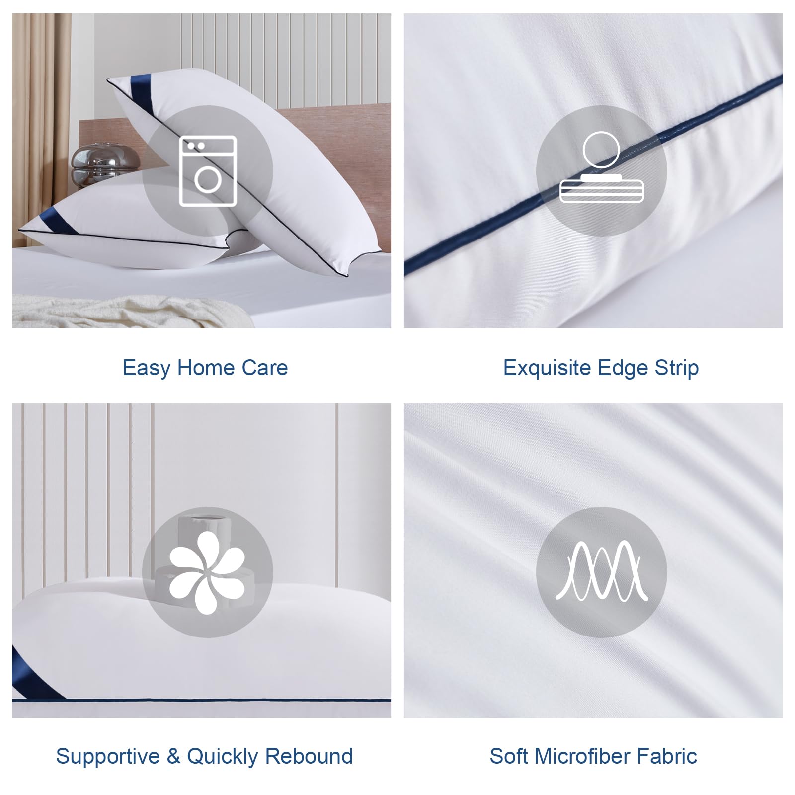 Meoflaw pillow on made bed showing immediate sleep-ready comfort