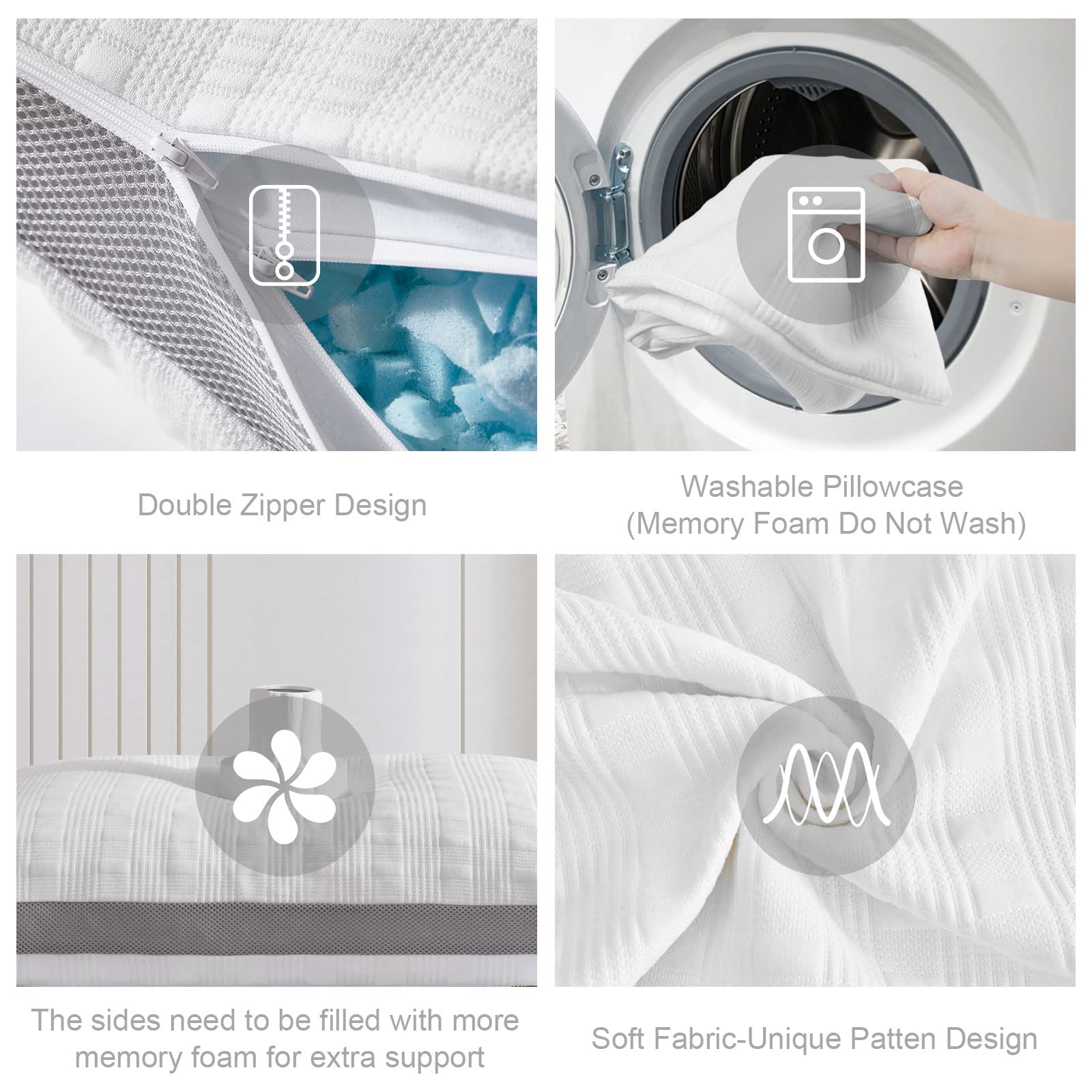 Meoflaw pillow on made bed demonstrating supportive, cooler sleep surface