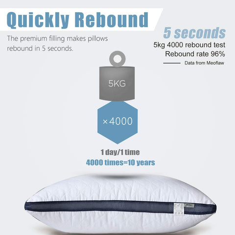Meoflaw pillows styled on bed to show loft and bedroom aesthetic benefit