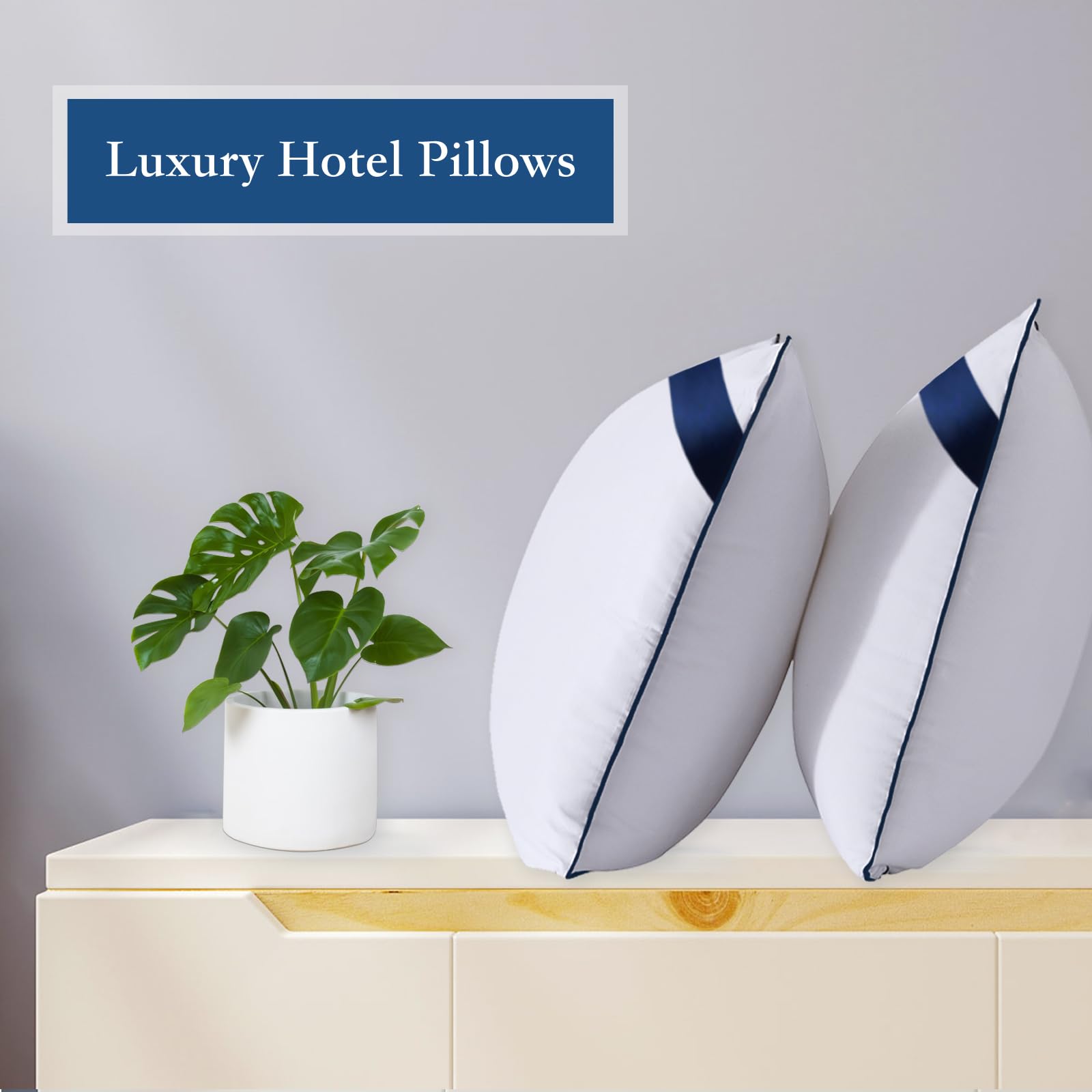 Meoflaw four pillows stacked demonstrating consistent hotel-quality set