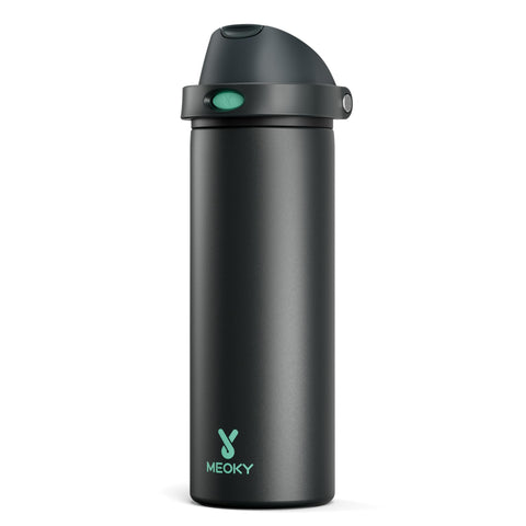 Meoky front view showing foggy tide finish and clear branding, durable look benefit