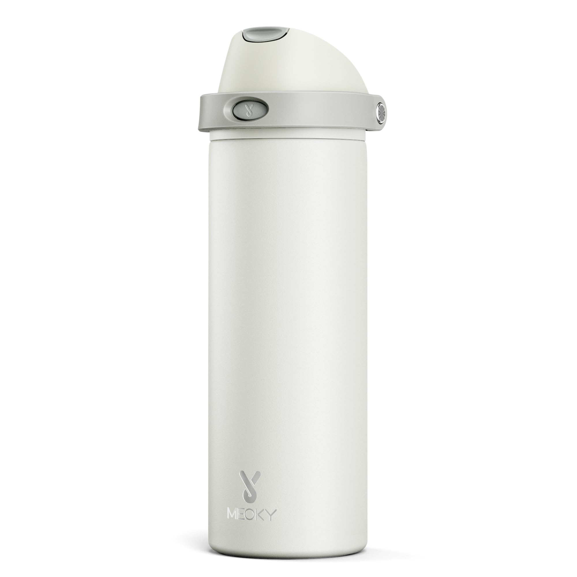 Meoky front view ivory bottle showing clean design and portability benefit