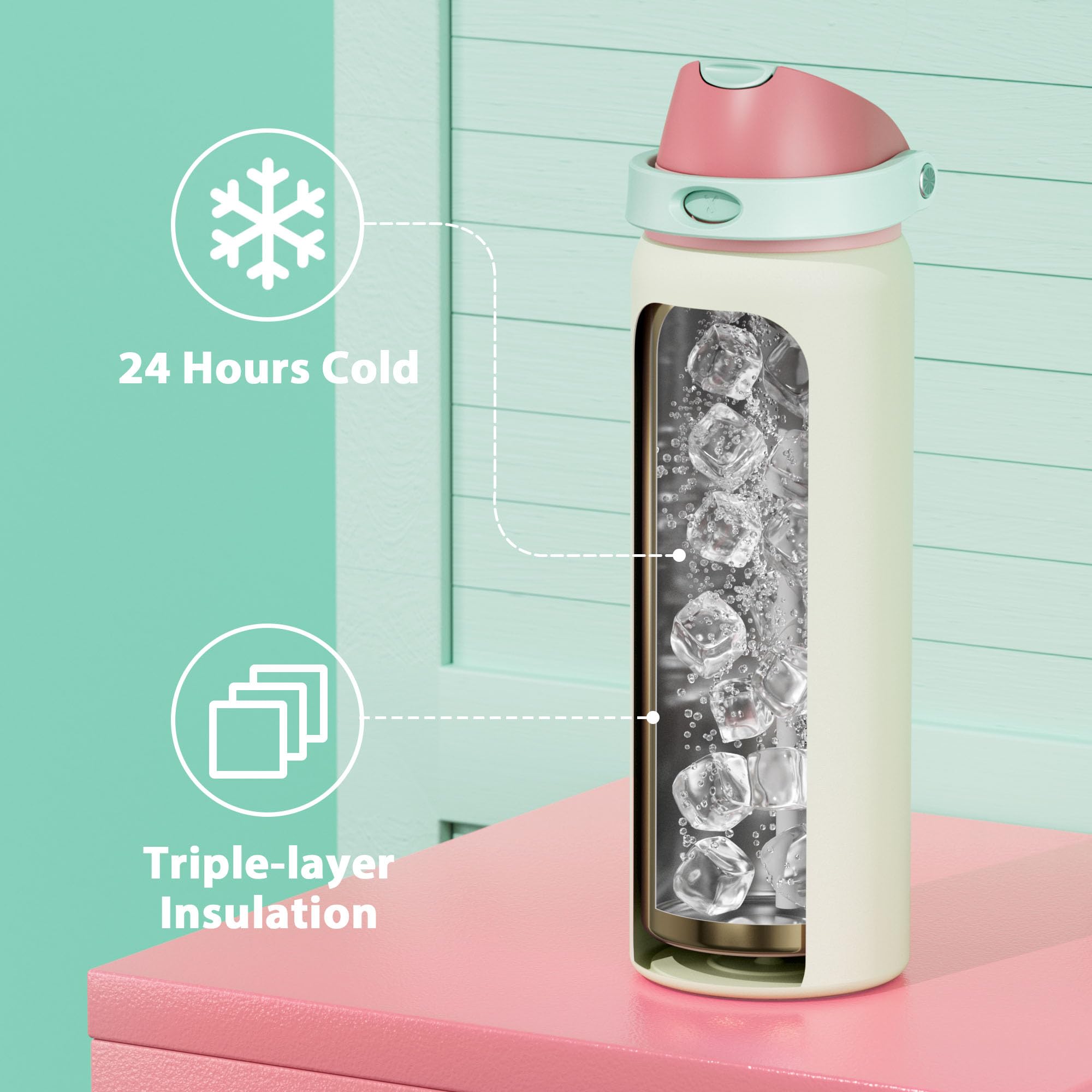 Meoky bottle held by carry loop for easy transport and secure grip