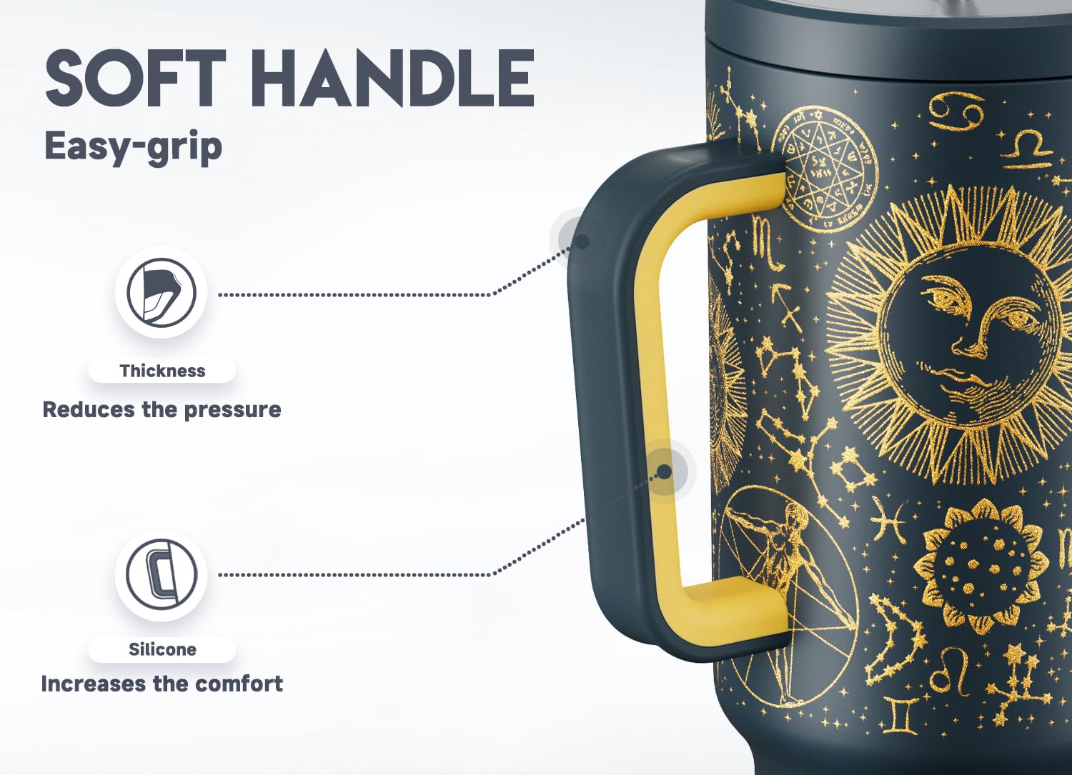Meoky held in hand to show scale and large capacity for fewer refills benefit