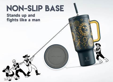 Meoky non-slip base image demonstrating wobble-resistant stability on surfaces
