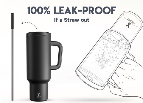 Meoky lid and straw detail highlighting leak-resistant seal and silicone tip