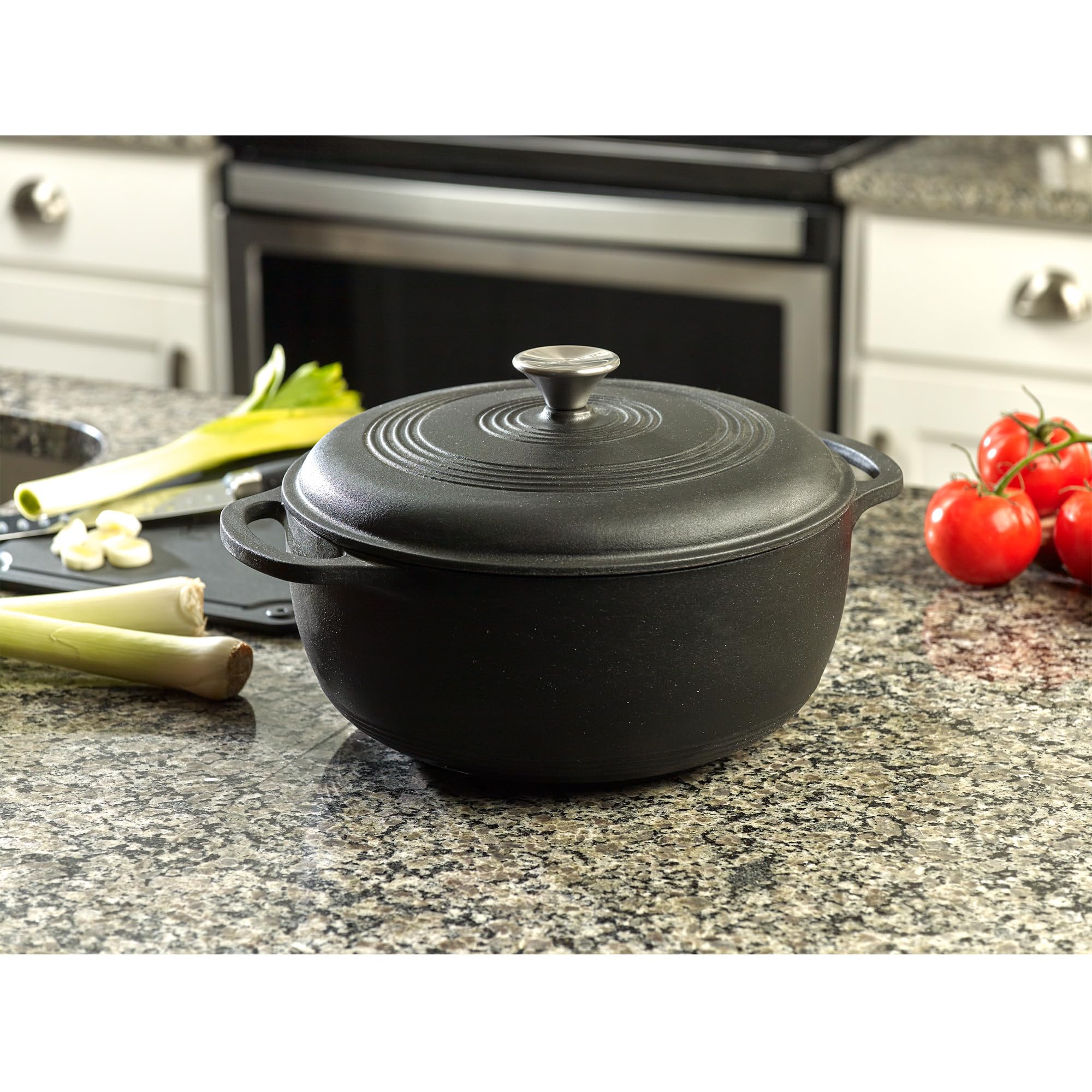 Mercer Culinary Dutch oven in kitchen lifestyle showing professional look and versatility benefit