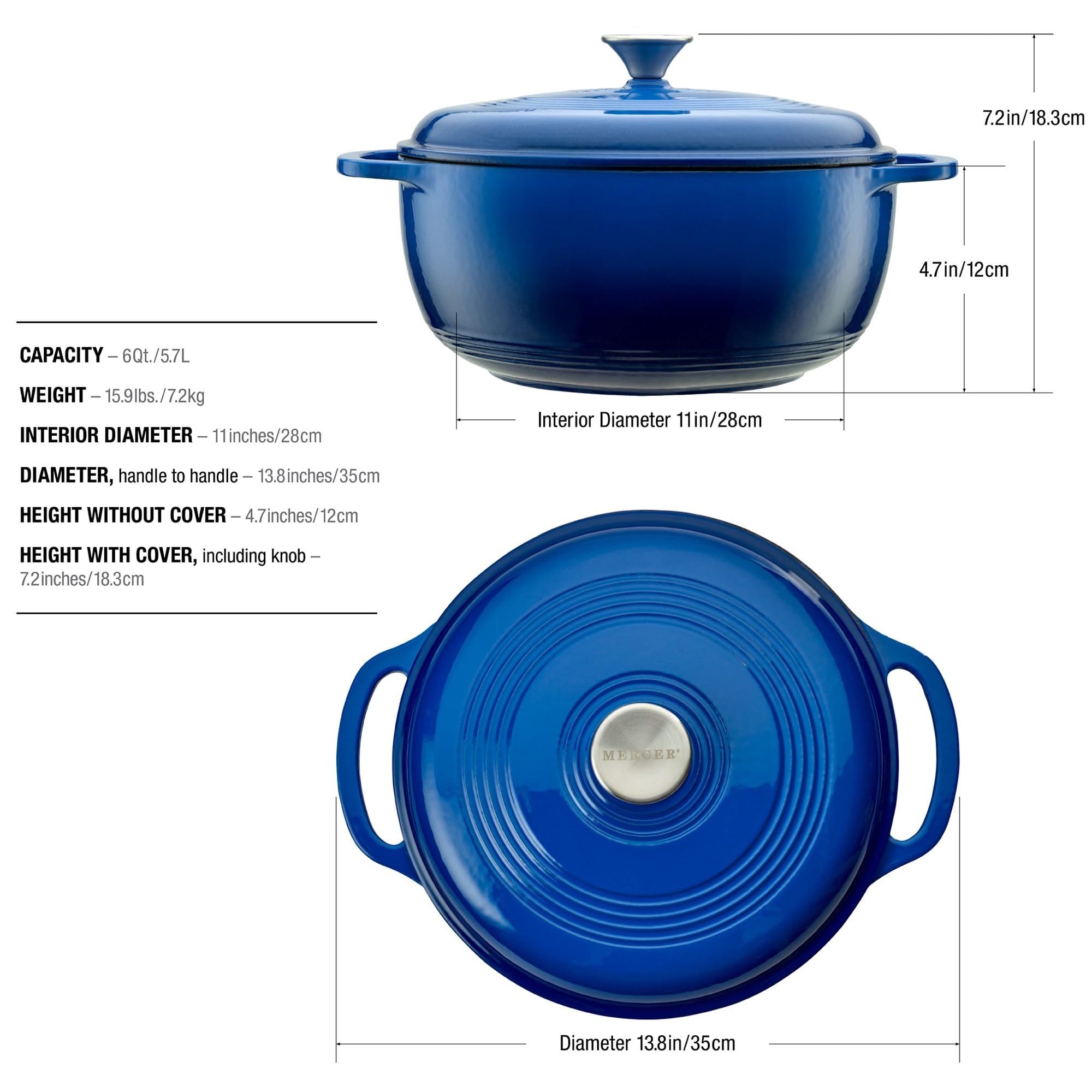 Mercer Culinary Dutch oven on stove simmering stew, demonstrating even heating