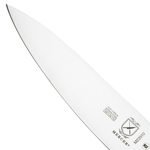 Mercer Culinary M23510 scale comparison on cutting board showing size benefit