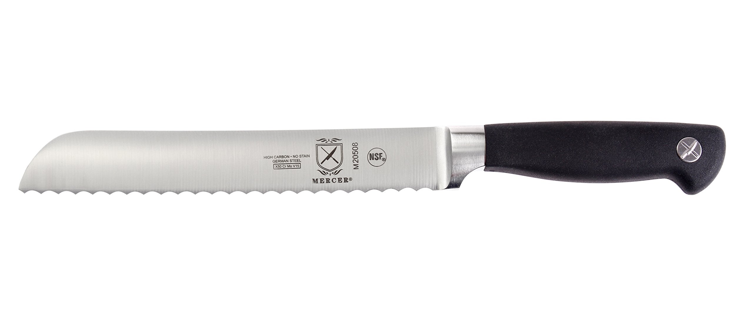 Mercer Culinary boning knife blade edge close-up showing flexibility and controlled trimming