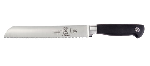 Mercer Culinary boning knife blade edge close-up showing flexibility and controlled trimming