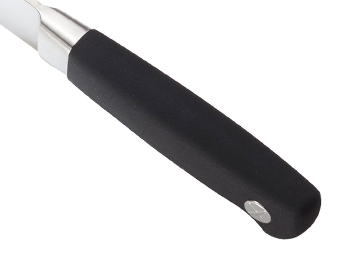 Mercer Culinary Santoprene handle detail demonstrates textured non-slip grip for safer carving
