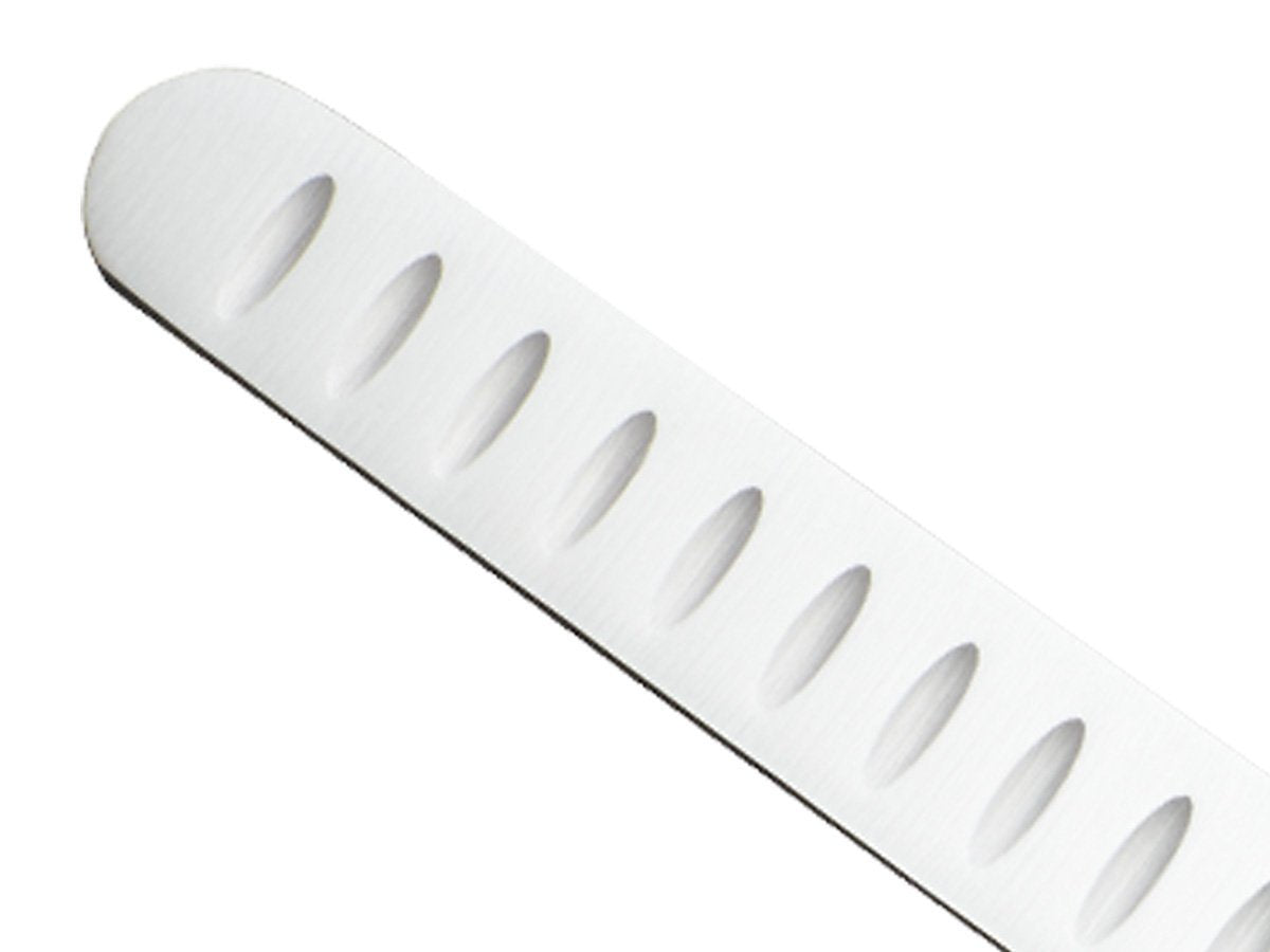 Mercer Renaissance triple-riveted ergonomic handle detail for comfortable control