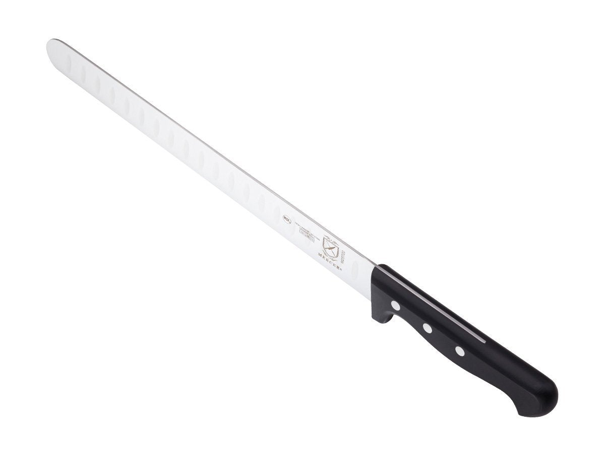 Mercer Culinary slicing knife cutting prime rib for consistent presentation slices