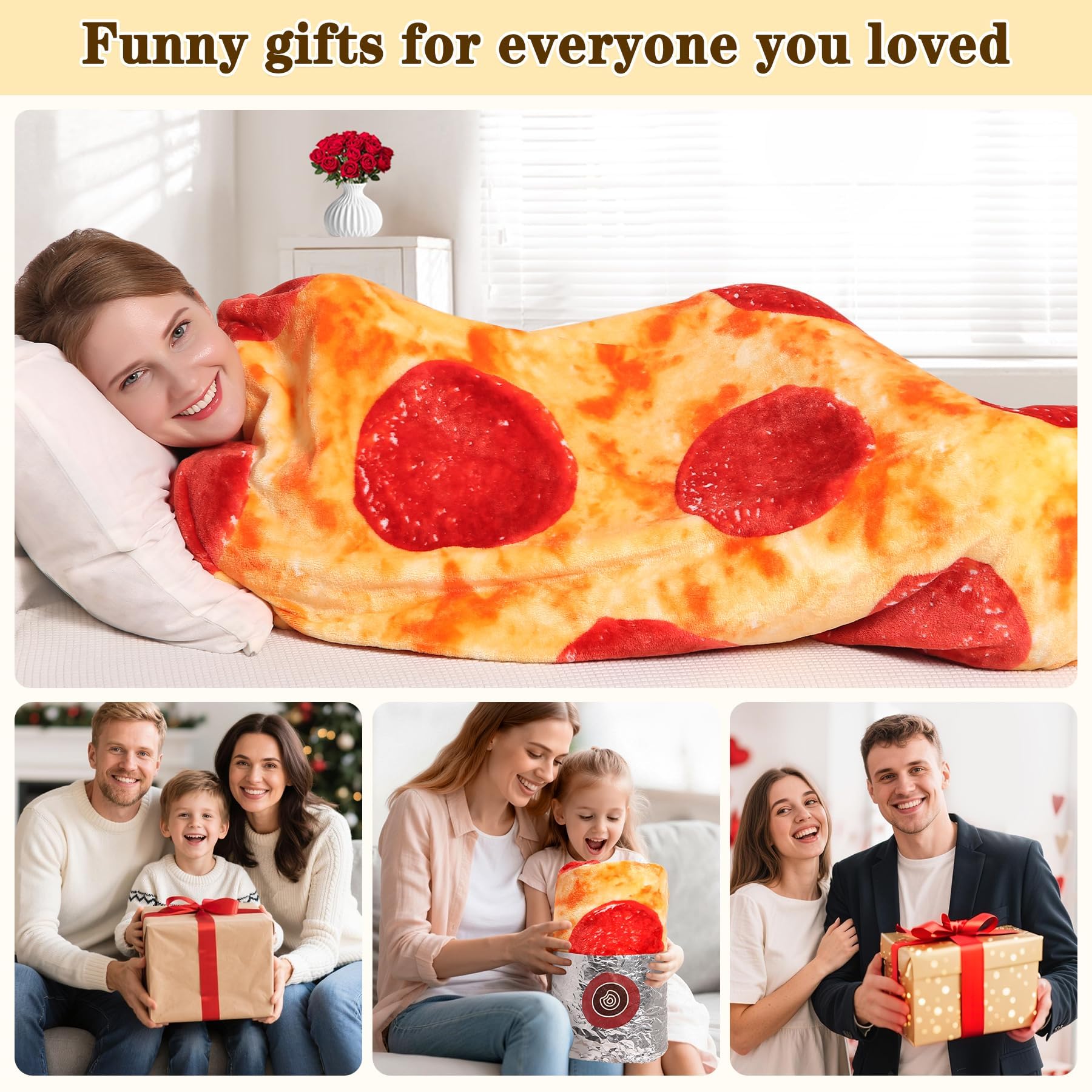 mermaker pepperoni blanket worn by adult as wearable throw for fun warmth