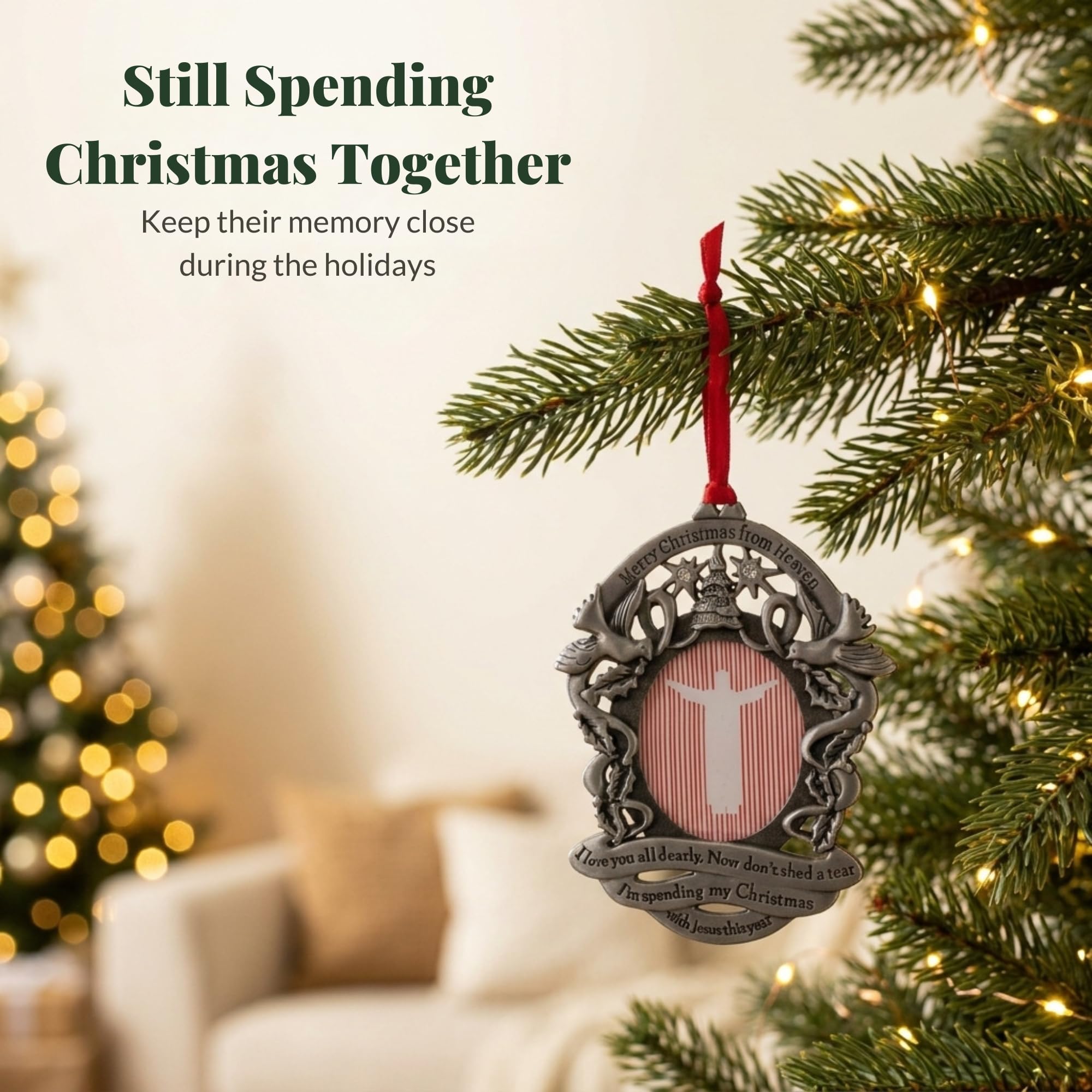 Merry Christmas From Heaven bookmark laid flat, contains the full comforting poem