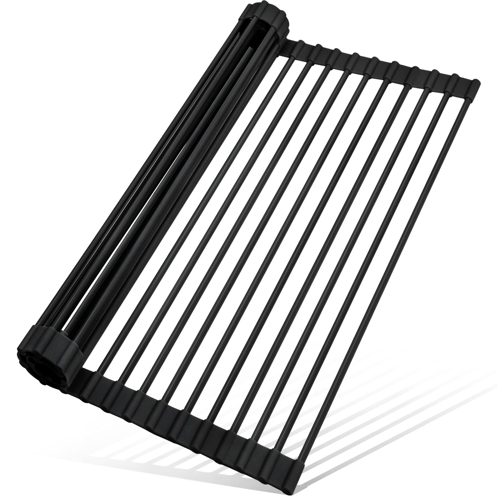 MERRYBOX front view over-the-sink rack showing sleek black design and space-saving benefit