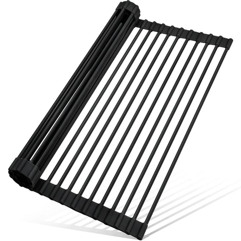 MERRYBOX front view over-the-sink rack showing sleek black design and space-saving benefit