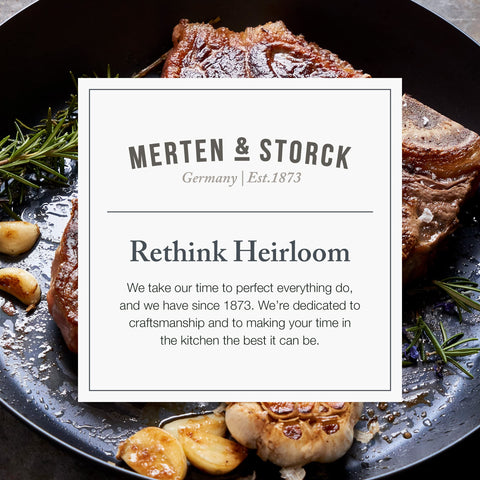 Merten & Storck skillet searing steak to demonstrate high-heat browning and crisp edges
