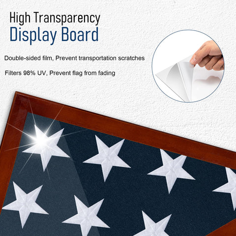Meryndou removable back panel open for easy flag insertion and secure fastening