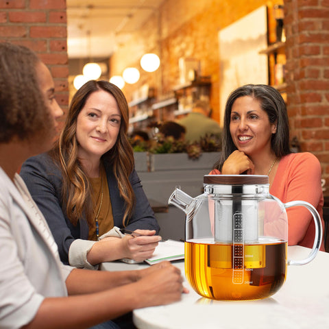 MESNEY teapot in a tea setting showing aesthetic and sharing benefit
