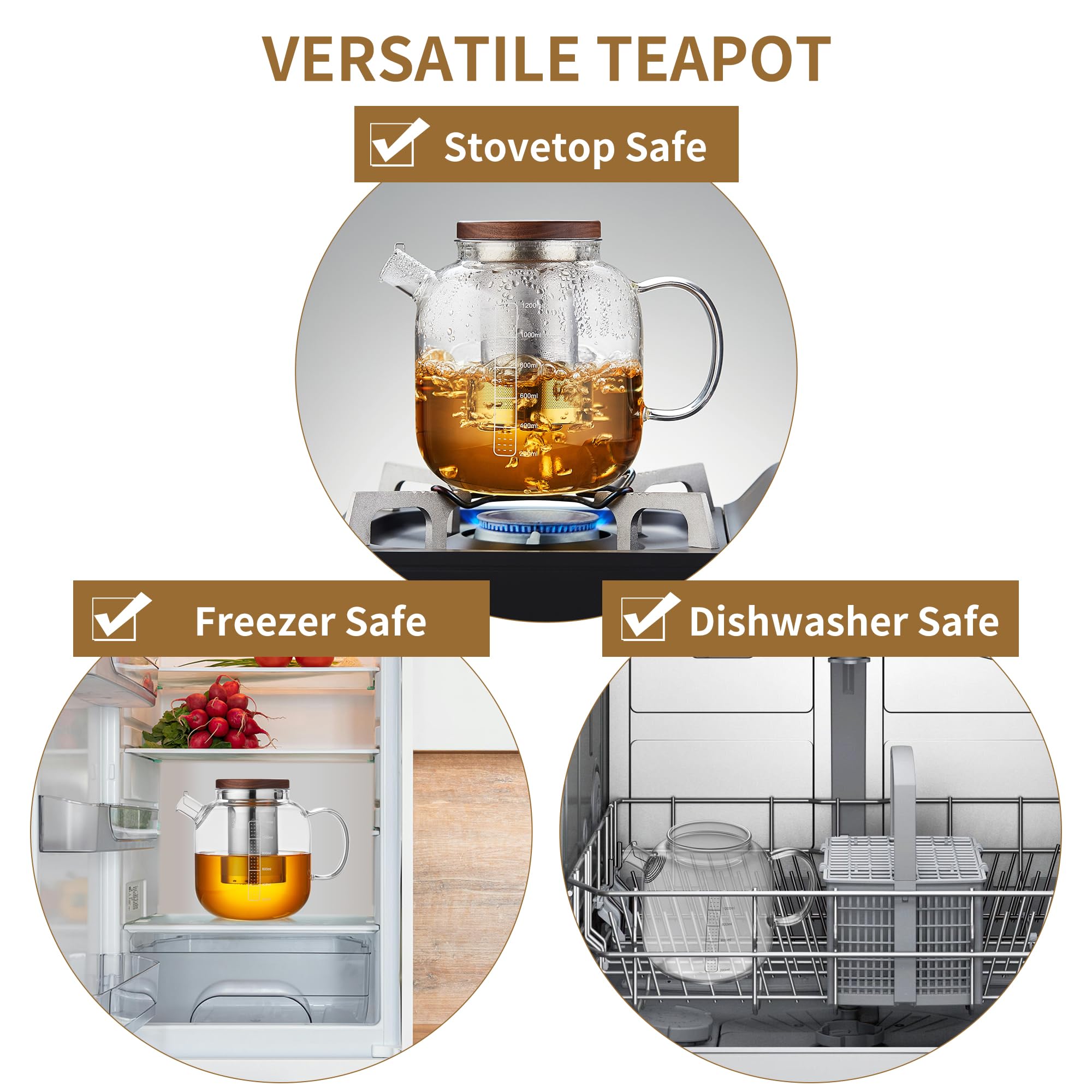 MESNEY pouring tea into cup demonstrating drip-free spout benefit