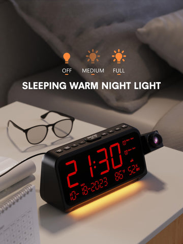 Mesqool on a nightstand in bedroom showing tidy, modern setup benefit
