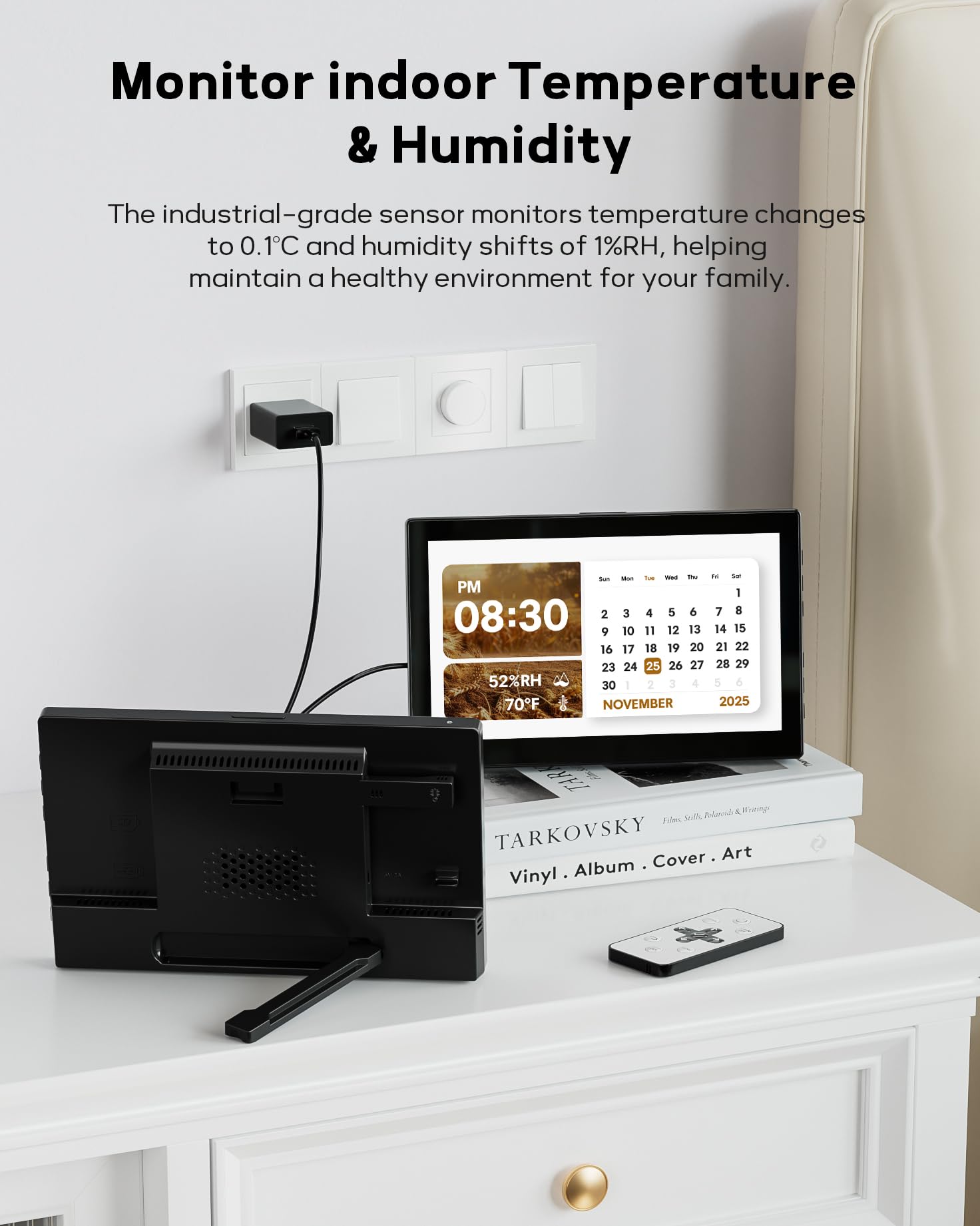 Mesqool remote control and rear ports for easy setting adjustments
