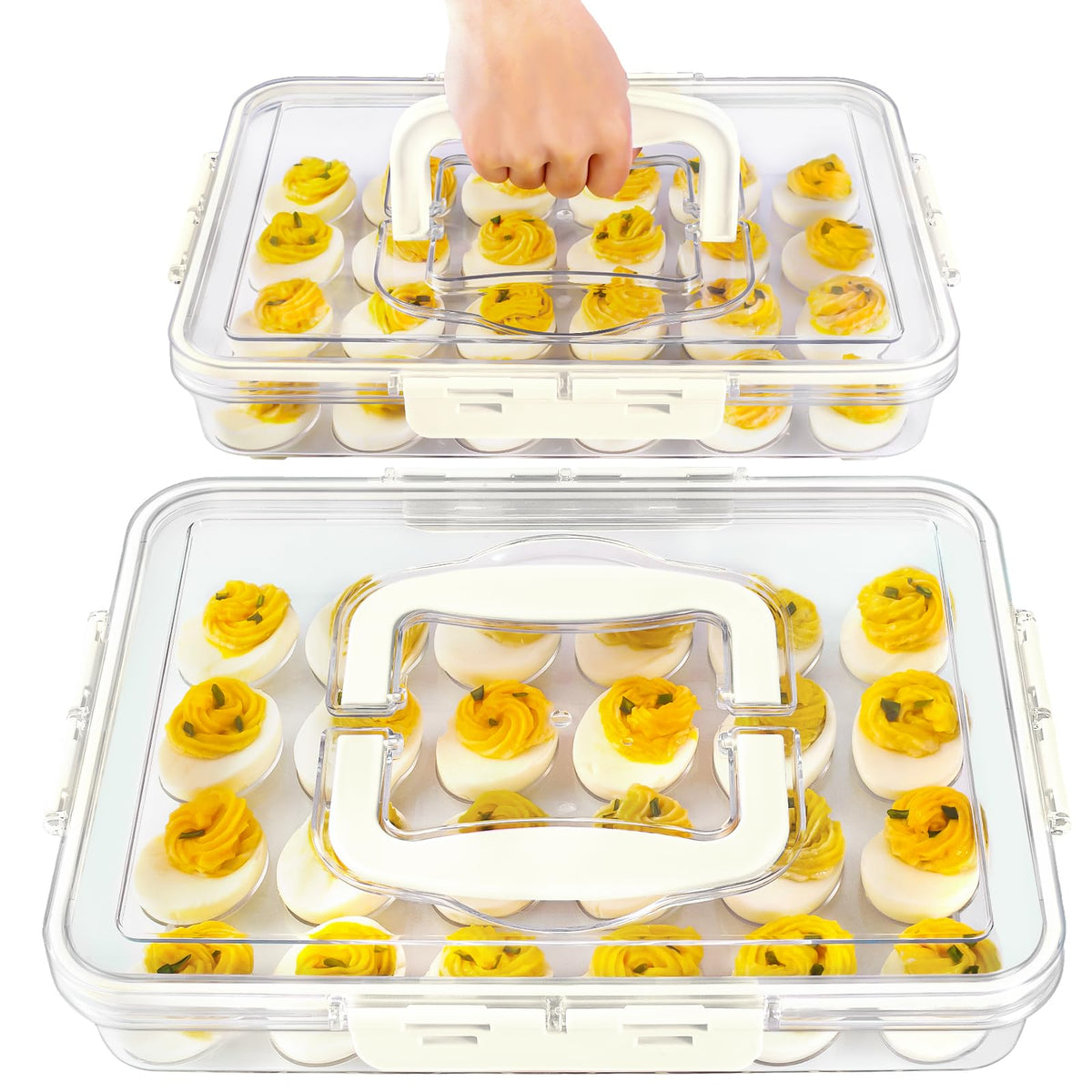 MesRosa front view with lid showing clear storage and easy visibility