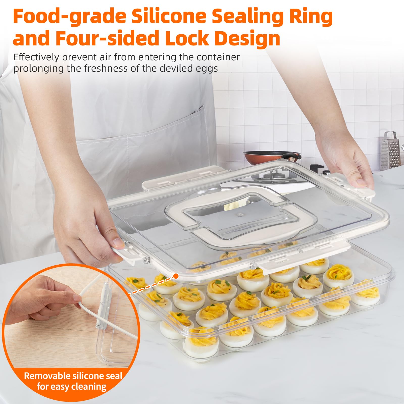 MesRosa side profile on fridge shelf saves space and stays organized
