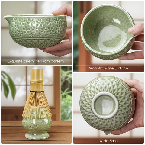Metflavor ceramic bowl carved cherry blossom pattern for stylish serving