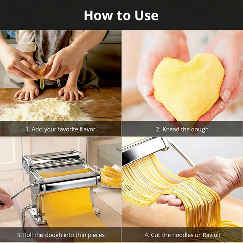 METLUCK pasta maker size comparison with hand to visualize compact footprint