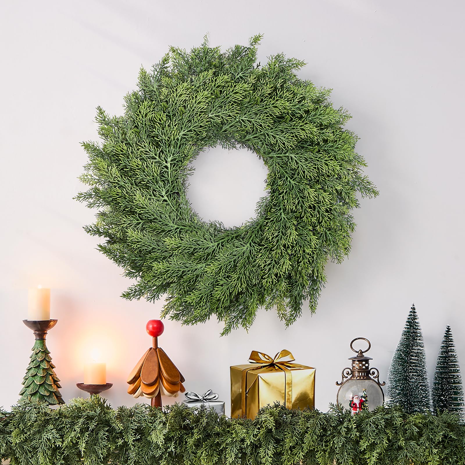 MEUIS wreath hung on a front door adding welcoming decor and weather-ready charm