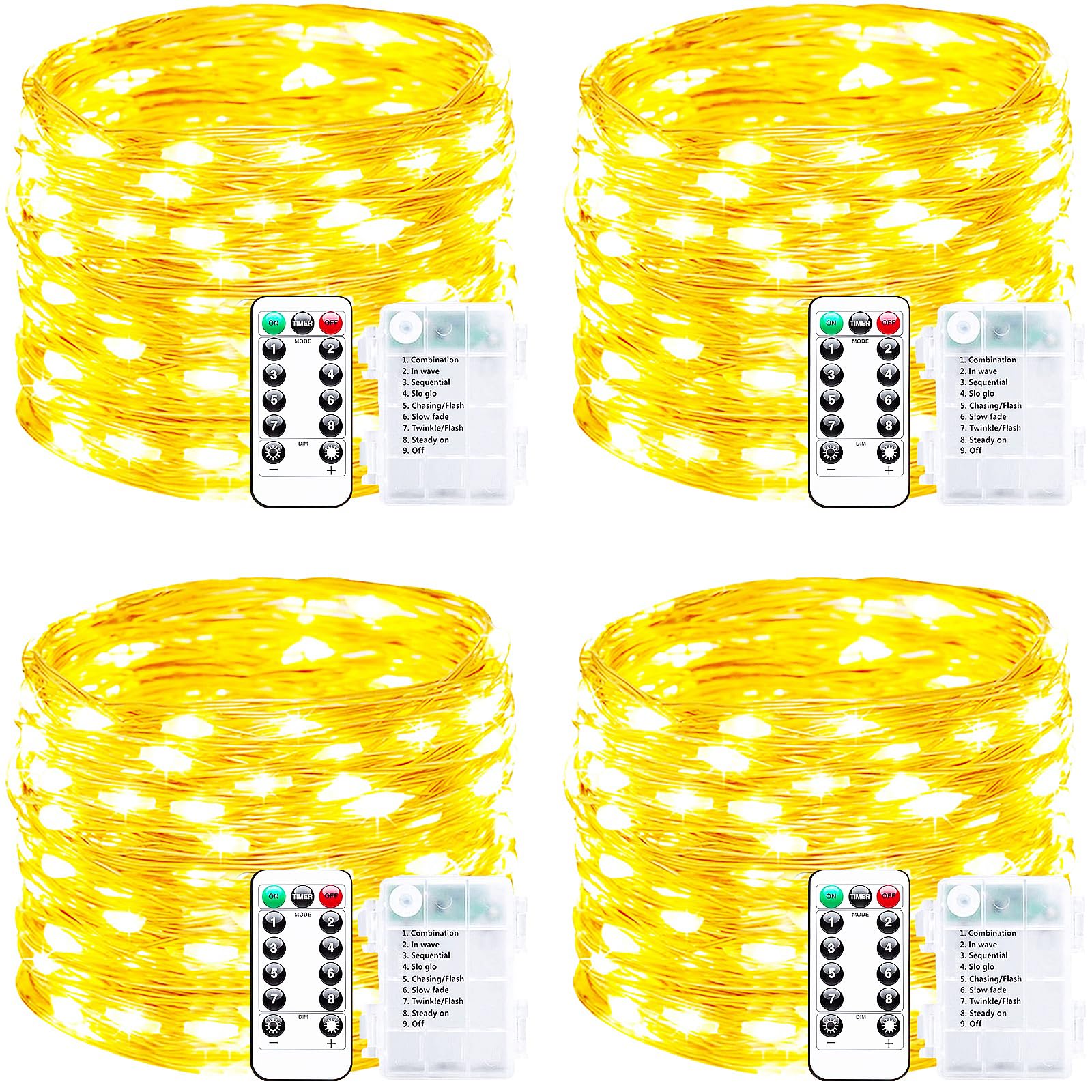Mewuv front packaging showing 4-pack and total 800 LEDs for versatile decorating