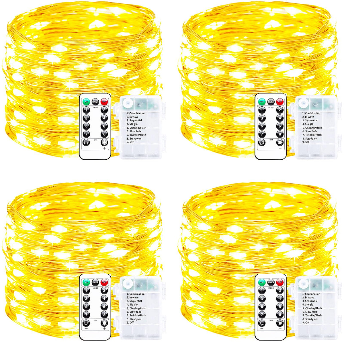 Mewuv front packaging showing 4-pack and total 800 LEDs for versatile decorating