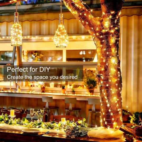 Mewuv patio string lights at night showing warm ambiance for outdoor gatherings