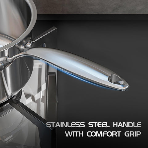 Meythway pans in use on induction cooktop showing fast heating benefit: efficient cooking