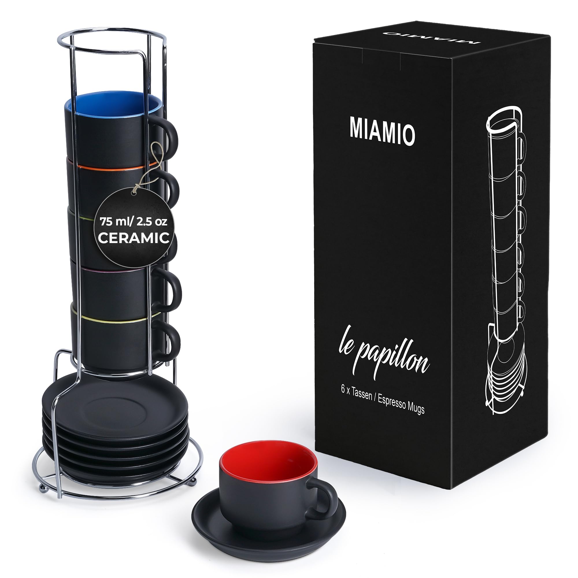 MIAMIO front packaging showing colorful Le Papillon set and vibrant design benefit