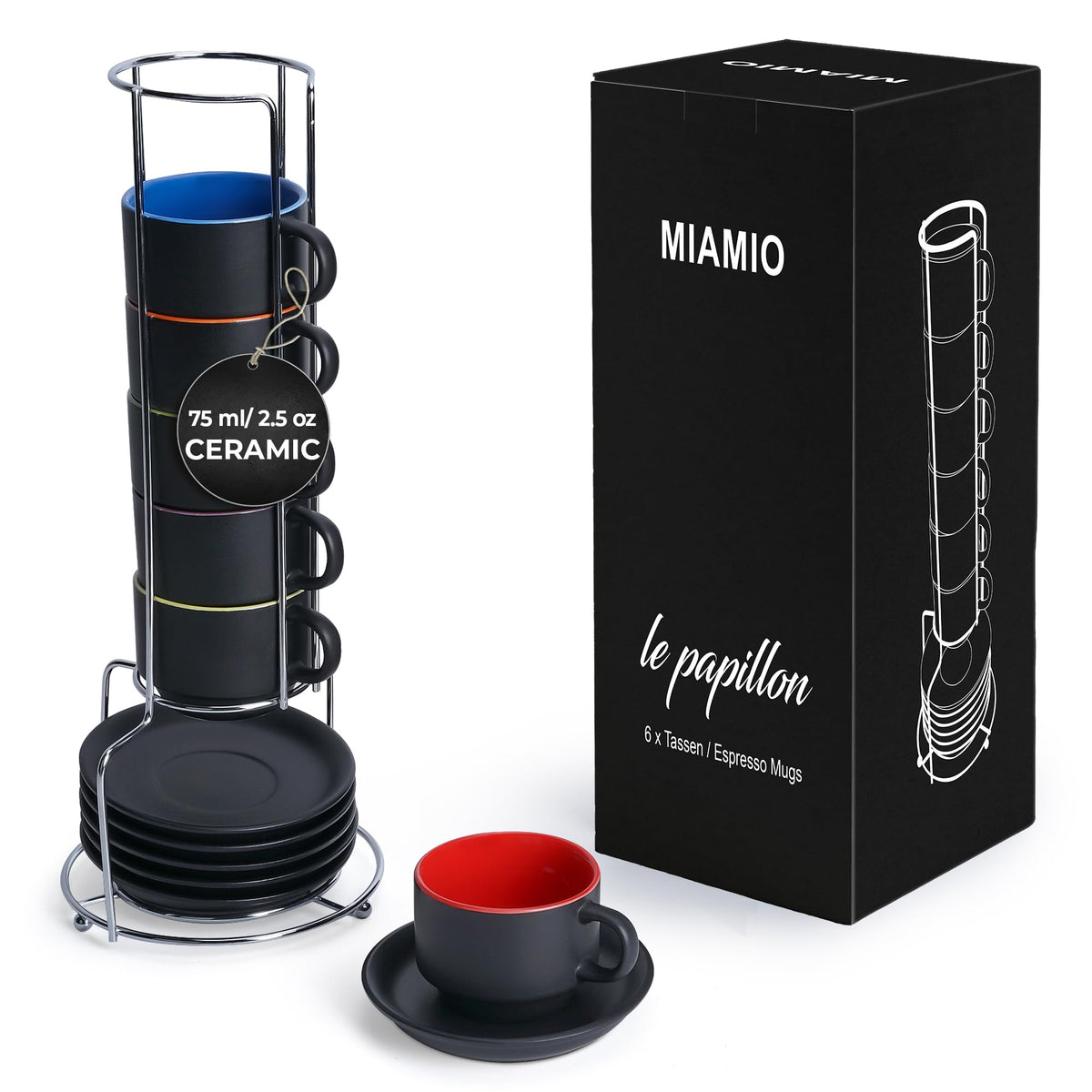 MIAMIO front packaging showing colorful Le Papillon set and vibrant design benefit