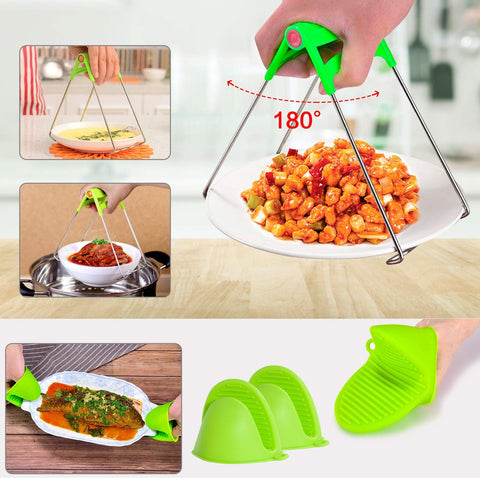 MIBOTE kitchen tongs and spatulas organized for safe handling