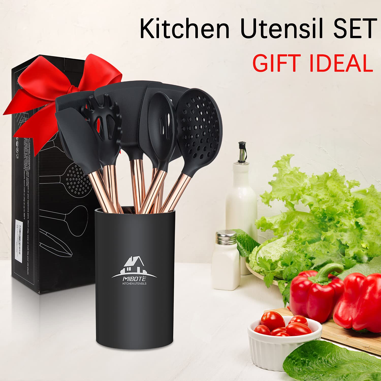 MIBOTE deep soup ladle serving broth neatly with controlled pouring