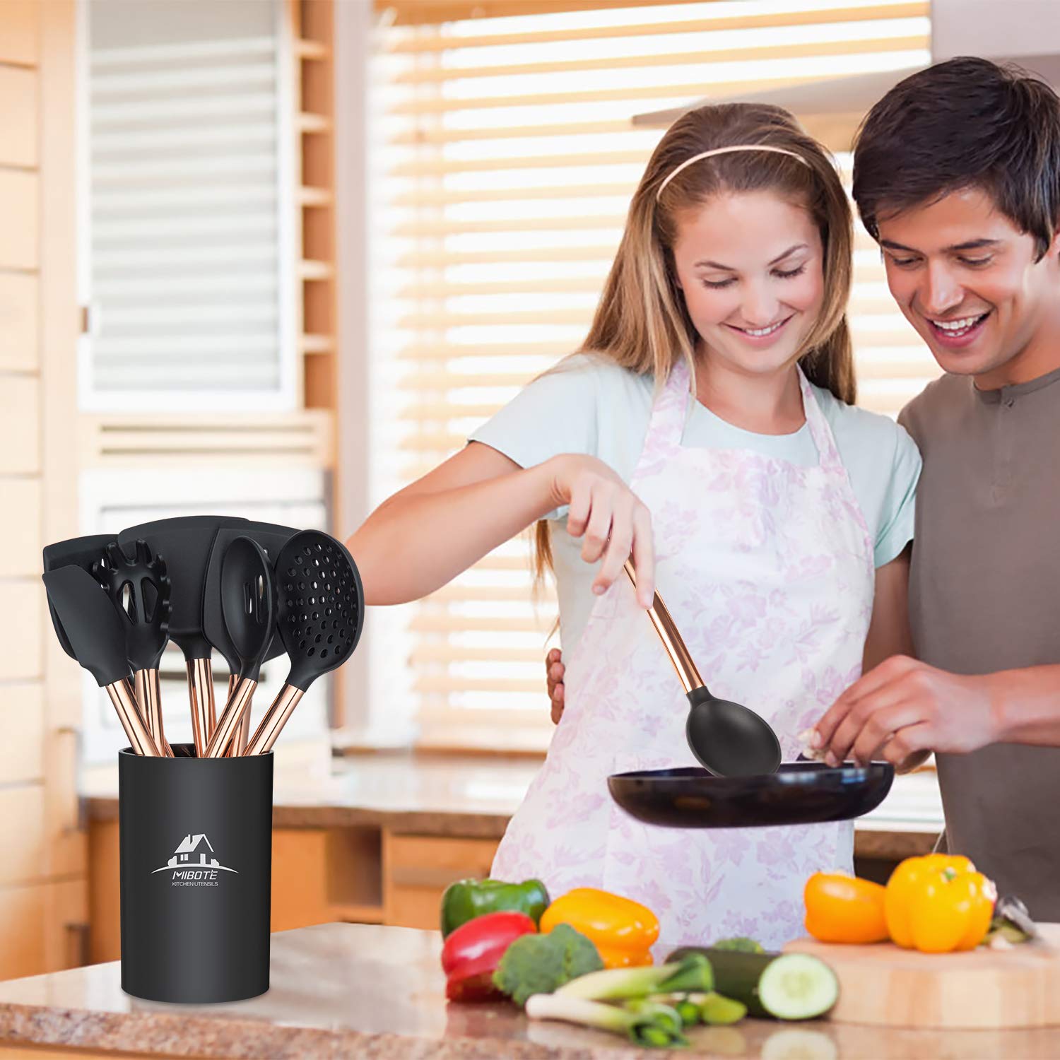 MIBOTE lifestyle kitchen display set arranged on countertop for attractive presentation