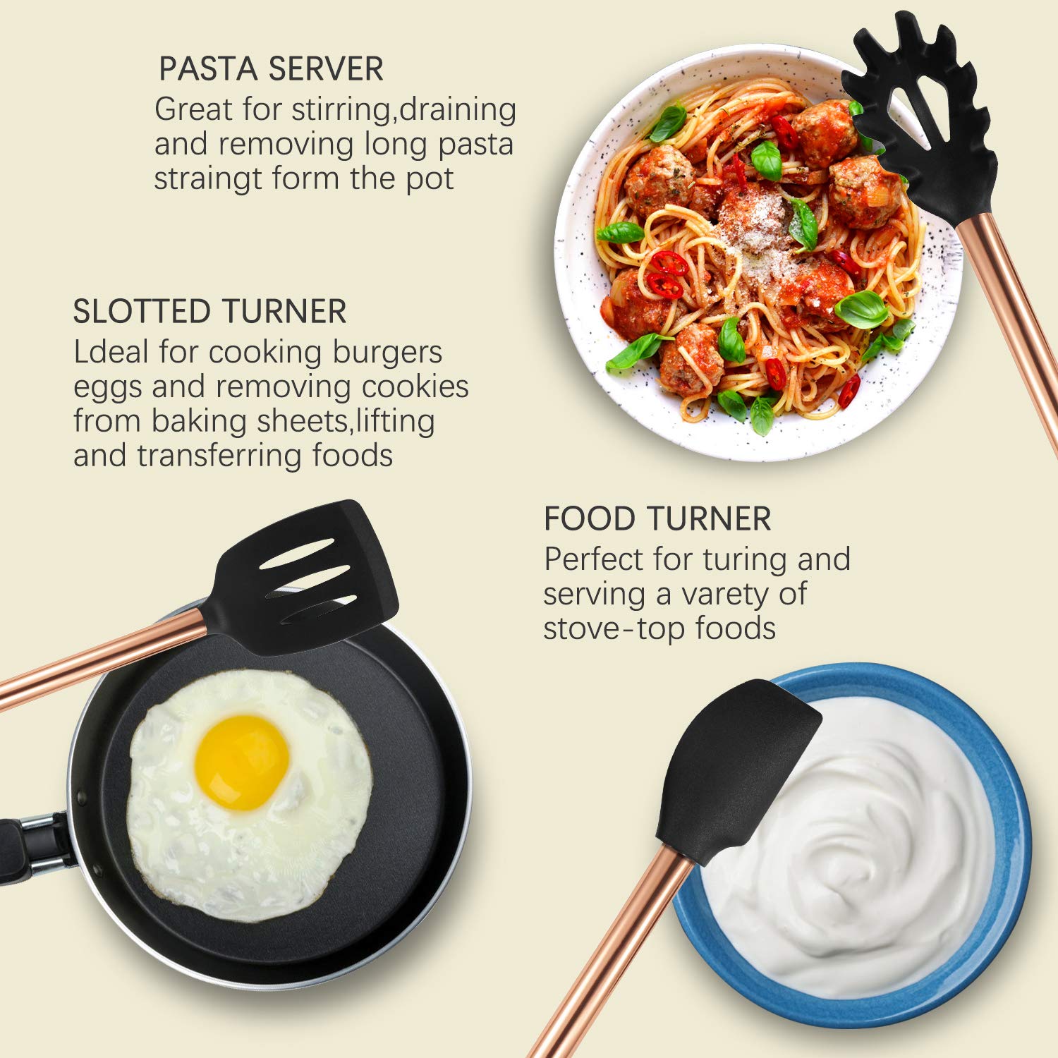 MIBOTE silicone head detail highlighting nonabrasive surface that protects cookware