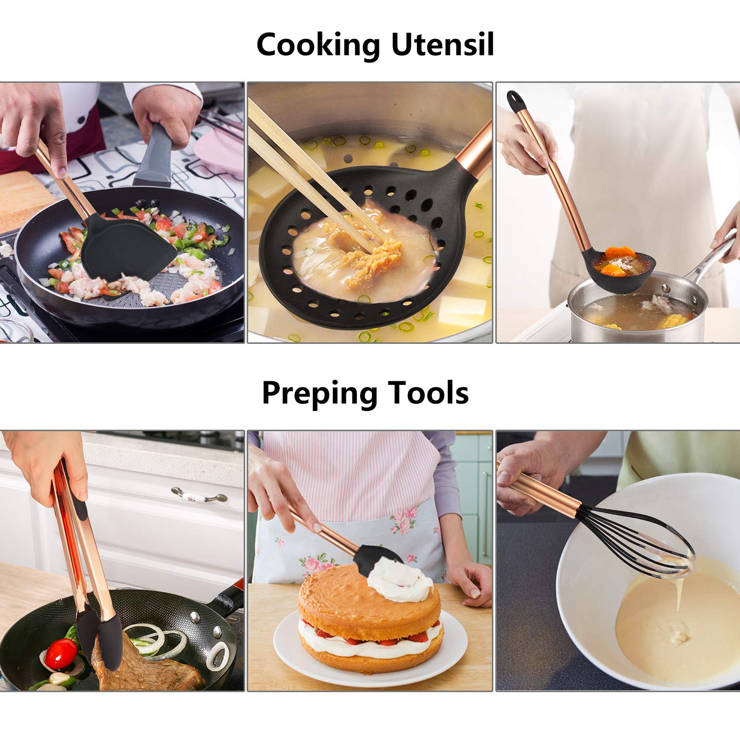 MIBOTE utensils in drawer size comparison for compact organized kitchen storage